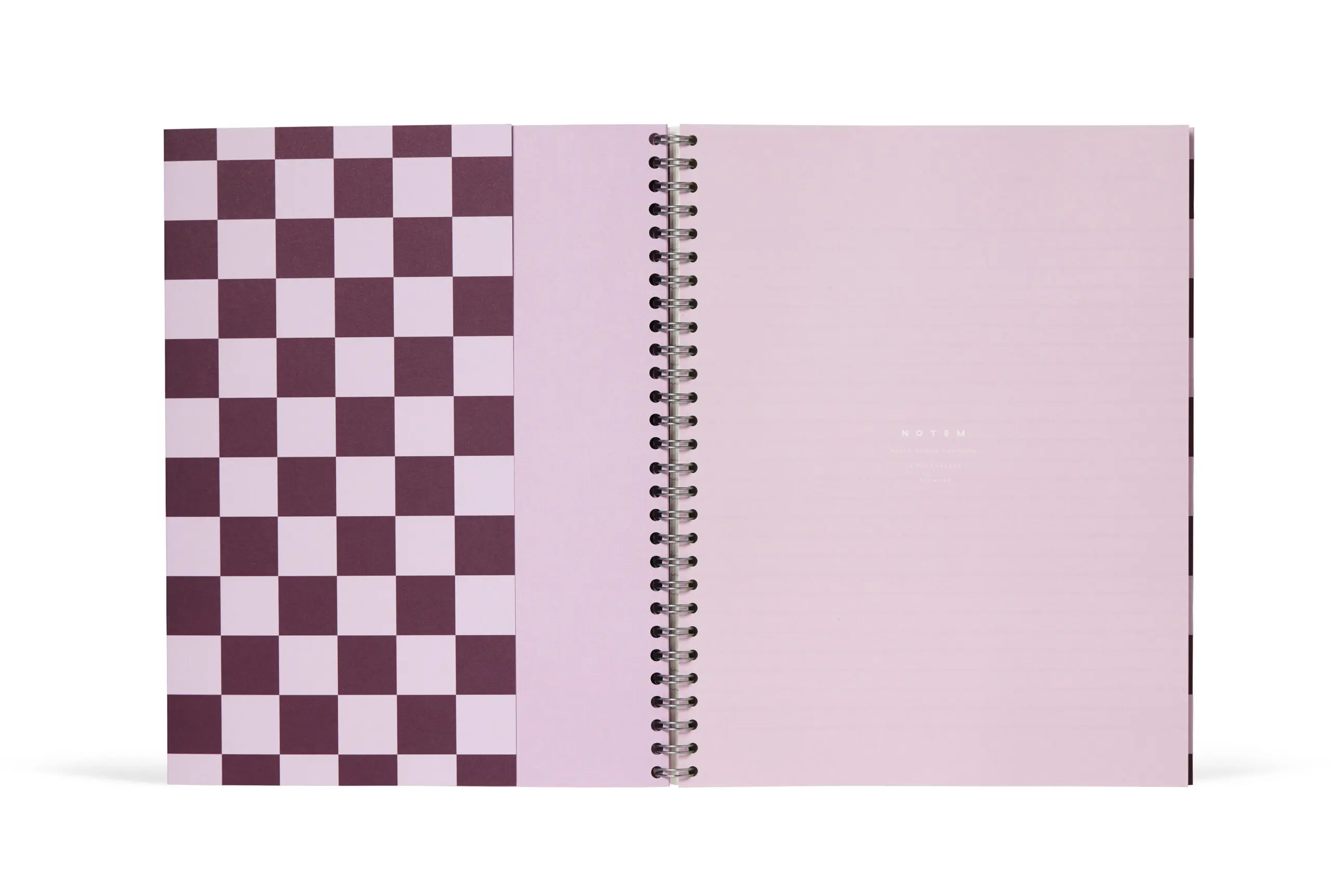 Notem NELA Wirebound Spiral Notebook, Large - Bordeaux Check - Image 2
