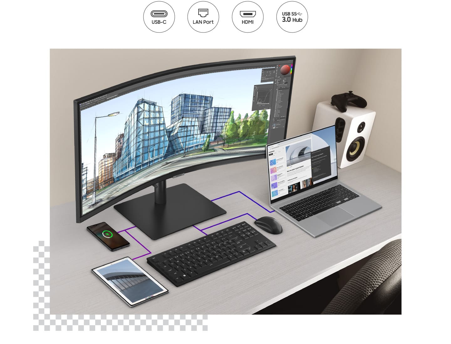 Samsung 34" Curved - Image 4