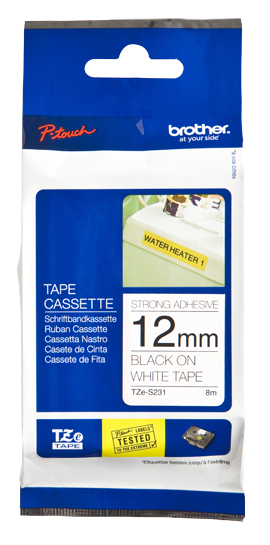 Tape 12mmx8m Black/White