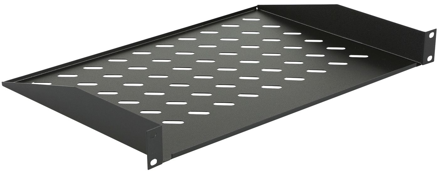 1U 19" D=300mm RACK MOUNT SHELF BLACK