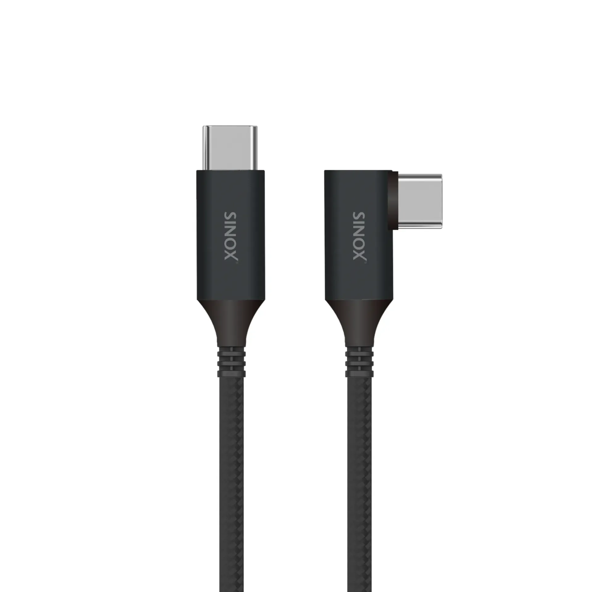 Sinox PRO USB C-C Angled 2m. Braided. Black