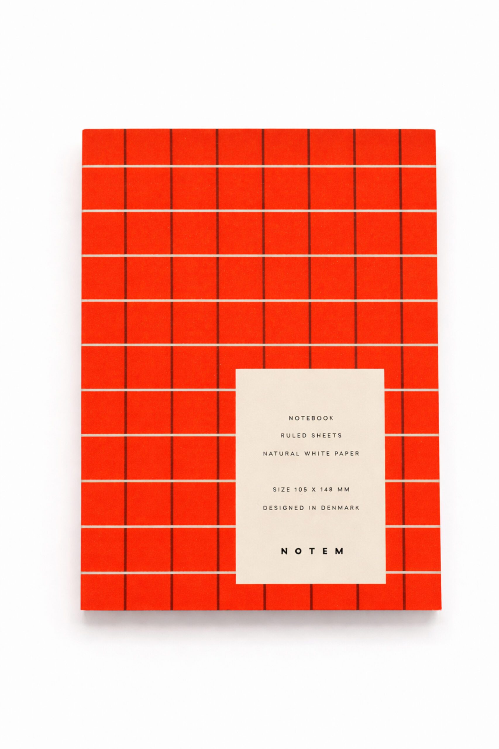 Notem Uma Flat Lay Notebook, Small – Orange Check