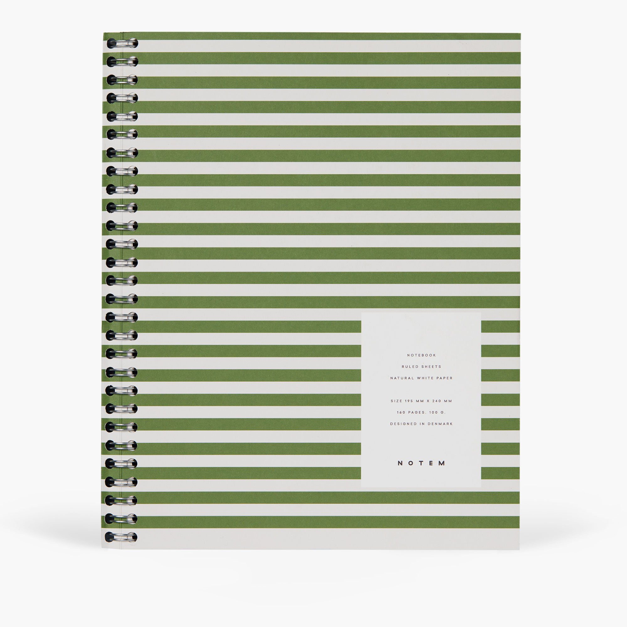 Notem Nela Wirebound Spiral Notebook, Large – Green