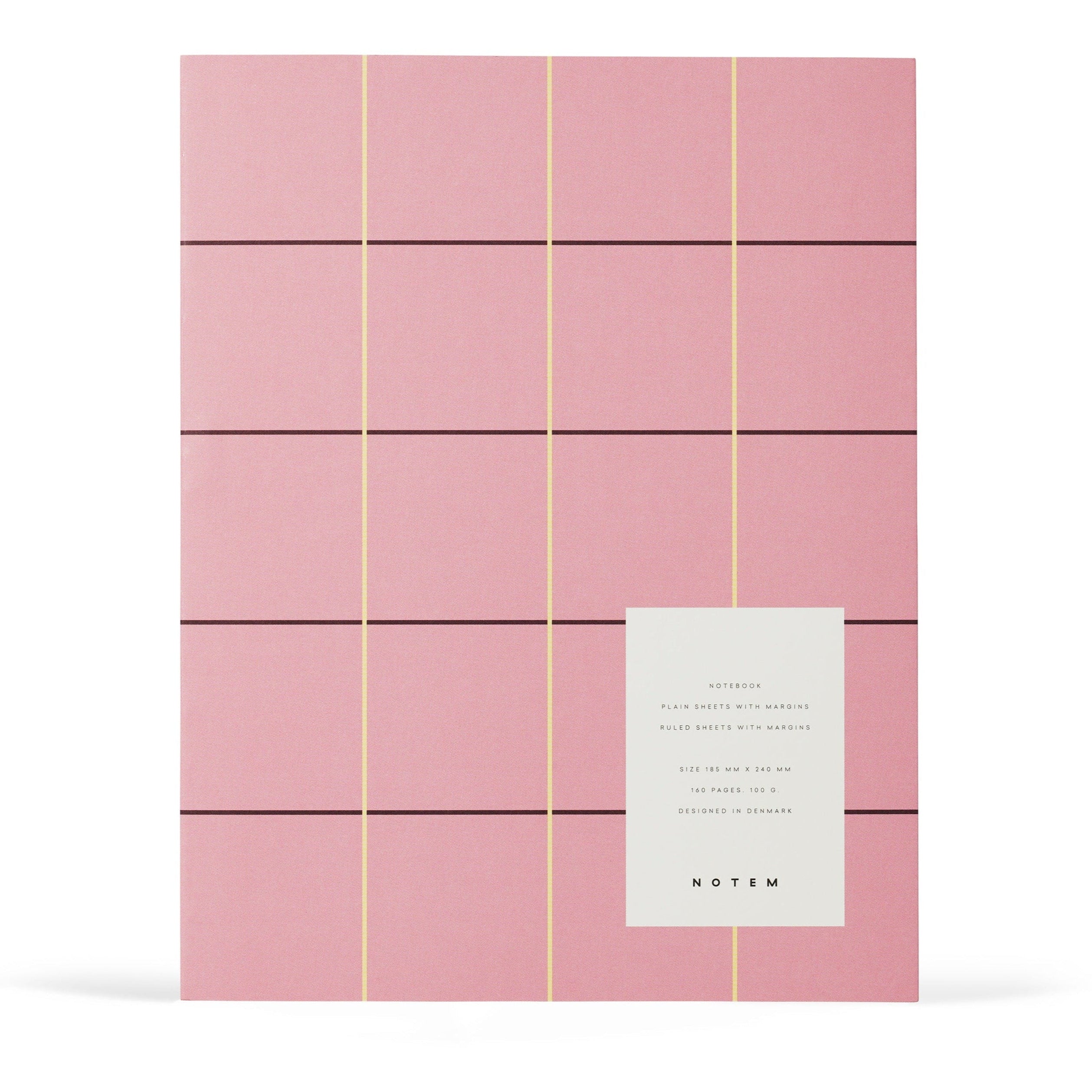 Notem Uma Flat Lay Notebook, Large – Rose Check