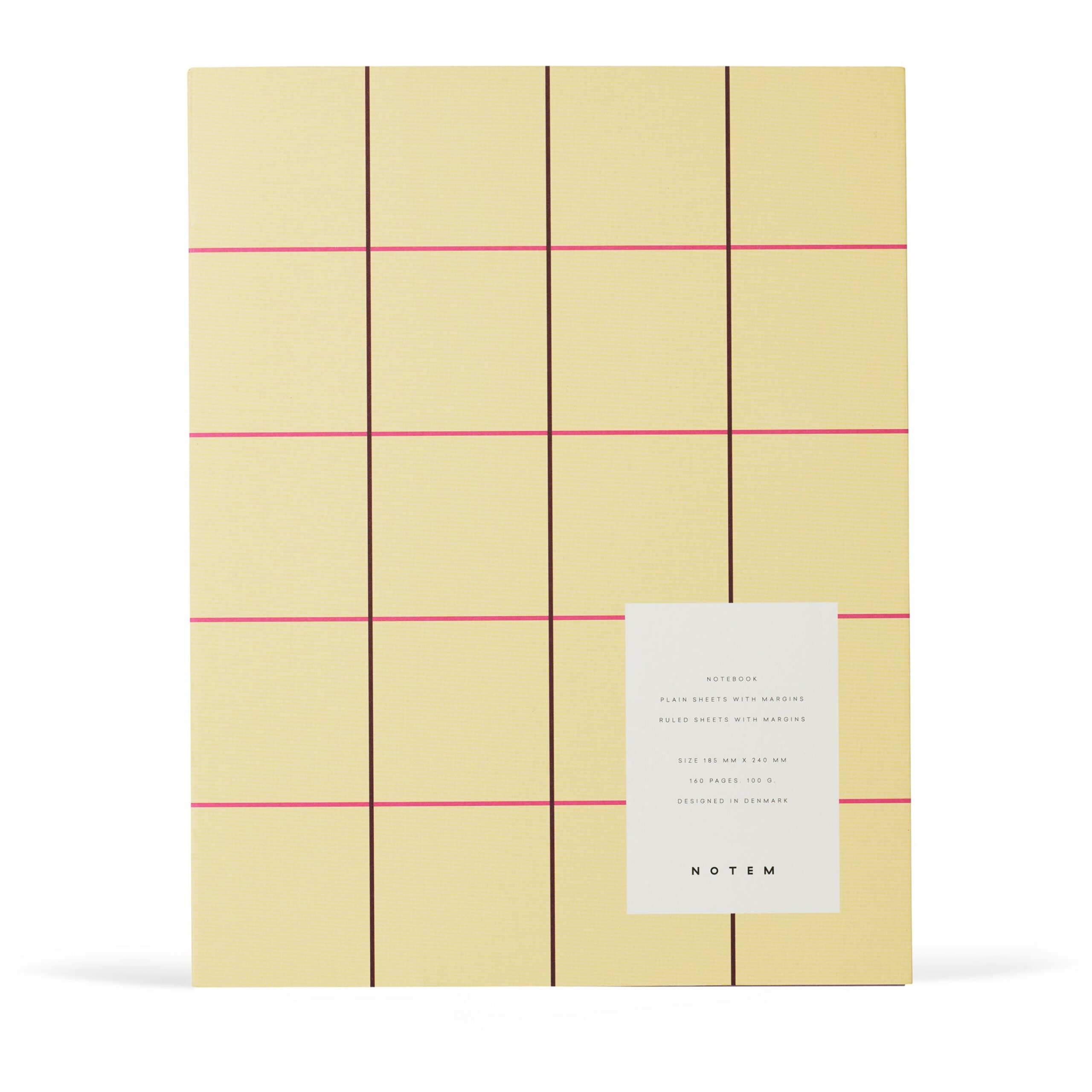 Notem Uma Flat Lay Notebook, Large – Yellow Check