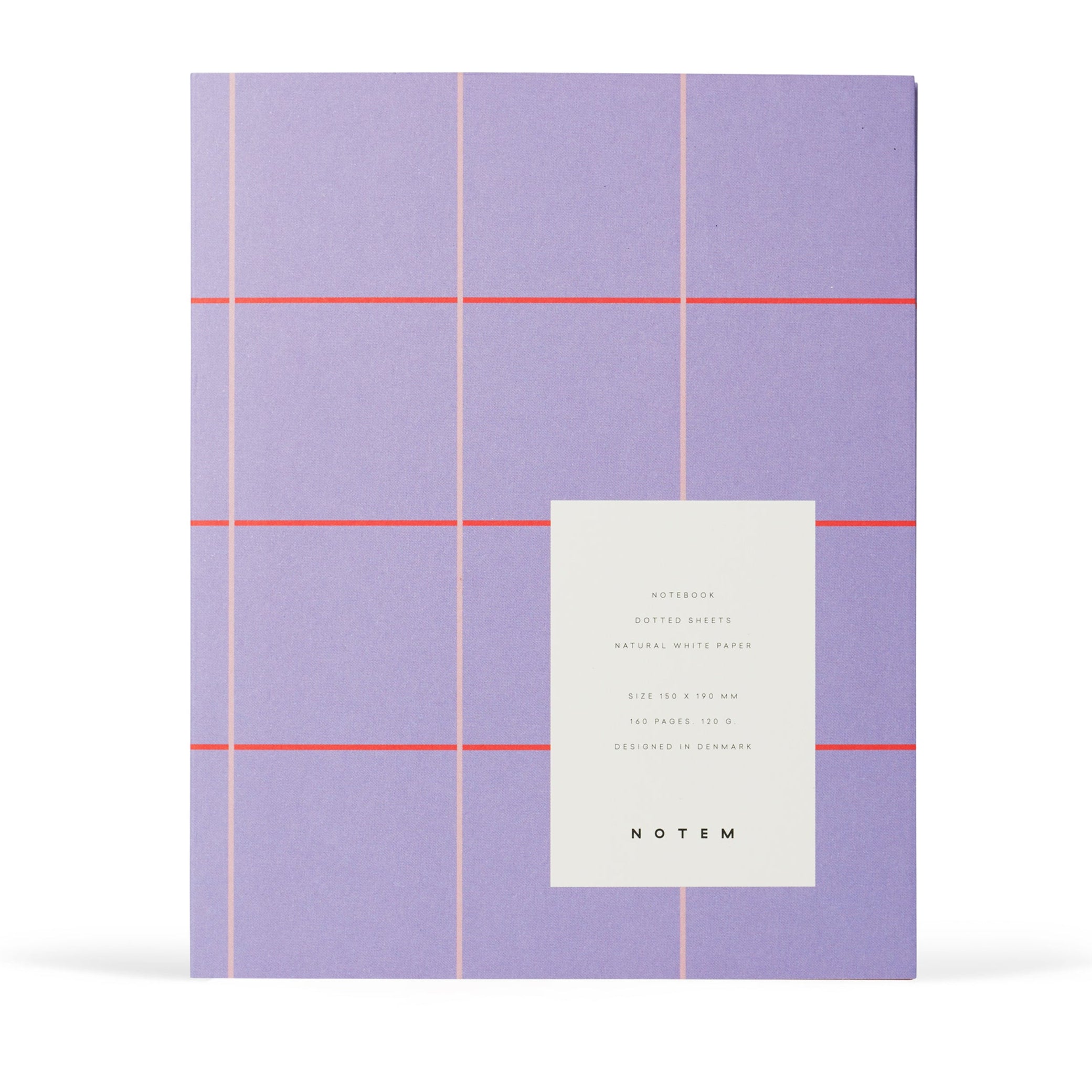 Notem Uma Flat Lay Notebook, Medium – Lavender Check